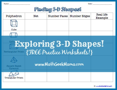 3-D Shapes Worksheets! {FREE Printables!}
