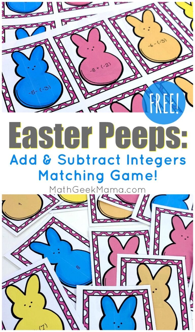Easter Peeps: Add & Subtract Integers Game {FREE}