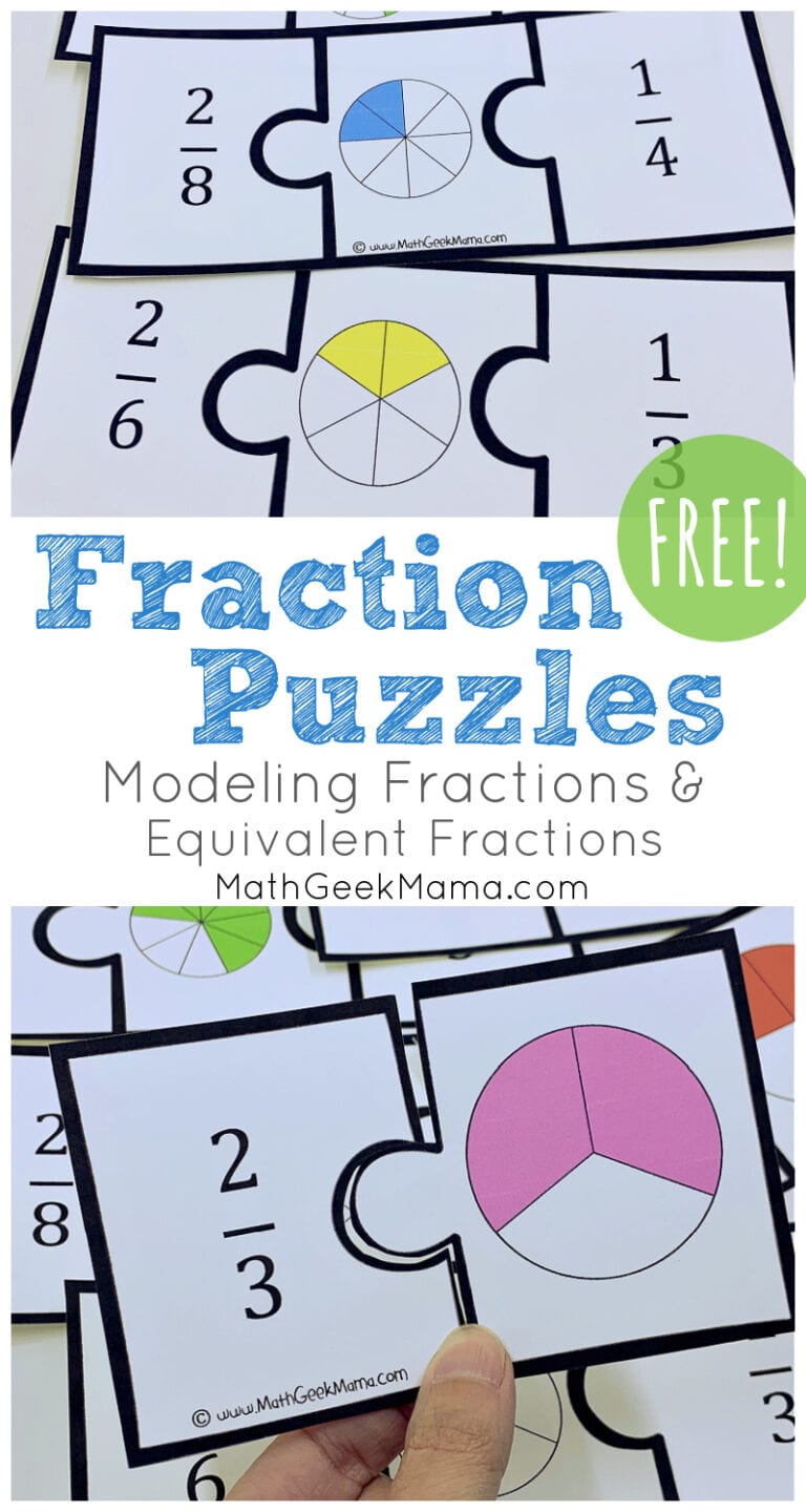 Modeling Fractions & Equivalent Fractions: FREE Puzzles