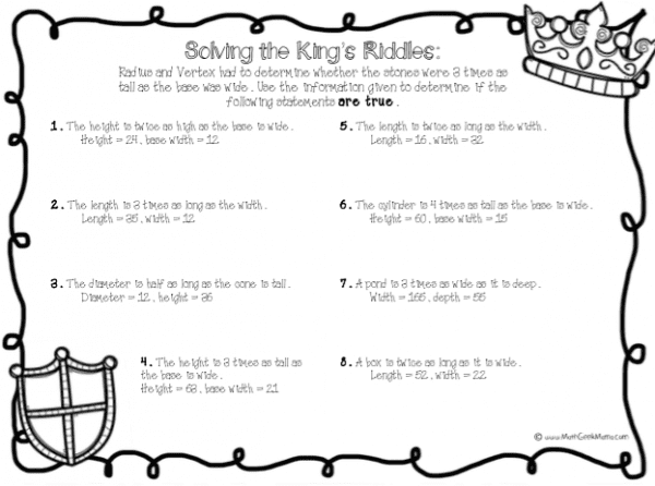 Free Sir Cumference Activity Packet