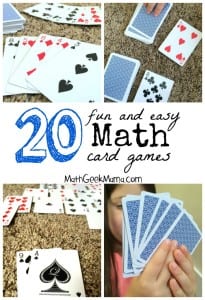A great collection of fun math card games! These are easy, and in most cases all you need is a deck of cards!