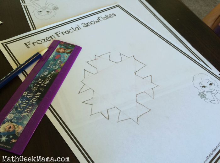 Learn to draw a fractal snowflake with Elsa from "Frozen!" Fun with math and art!