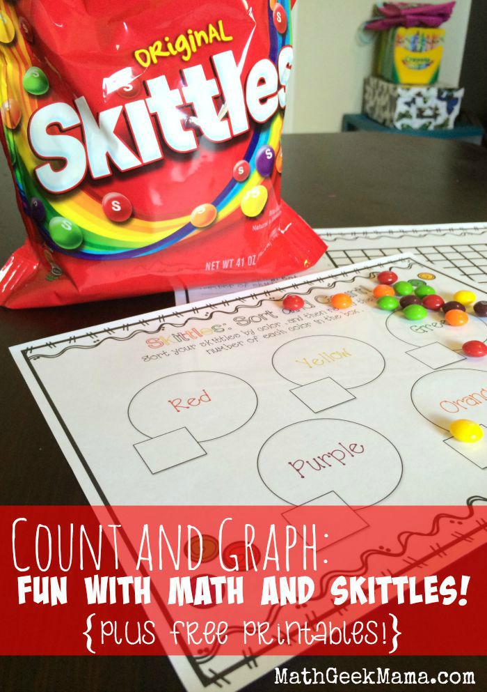FREE printables to explore important early math concepts with Skittles! Lots of fun ideas!