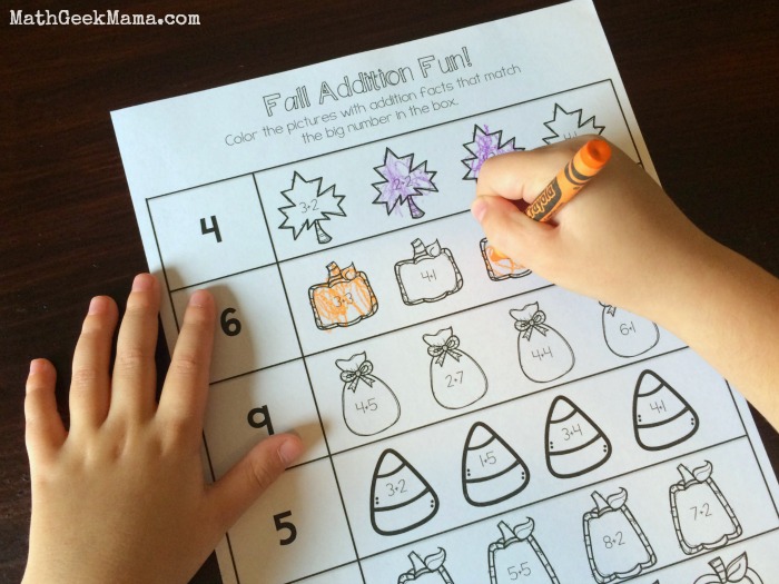 Fall Addition Facts Practice! {FREE Printables!}