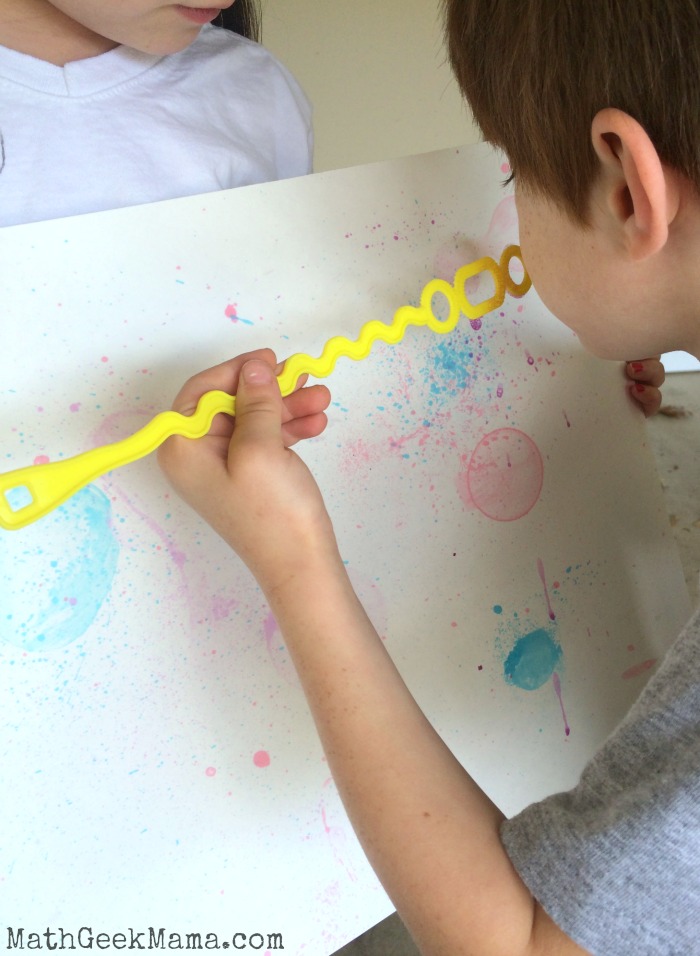 This art project is SUPER kid friendly and such a FUN way to talk about spheres, circles and circle measurements! Play around with different techniques and see who can make the largest circle!