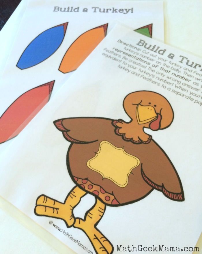 This fun, Thanksgiving themed math activity is such a great way to get kids thinking about numbers! The possibilities are endless so this can be used with kids of any age!