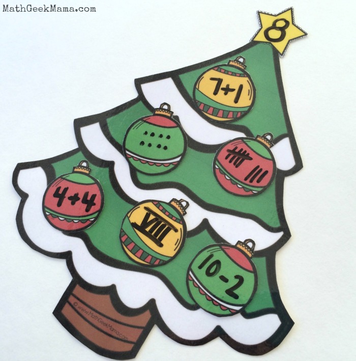 This Christmas math activity helps increase number sense, and gets kids to think creatively about numbers! There are so many ways to use it depending on the age of your students, so the possibilities are endless!
