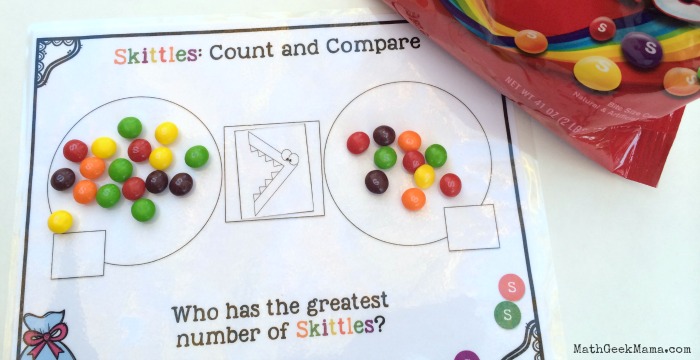 Skittles Count and Compare! {FREE Printable Pack}