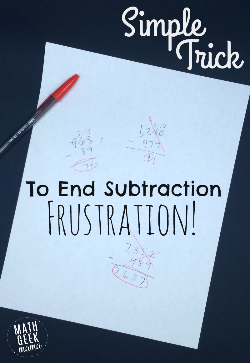 You won't believe how this simple trick can help kids who struggle with subtracting with regrouping (or borrowing). Share this with your kids today!