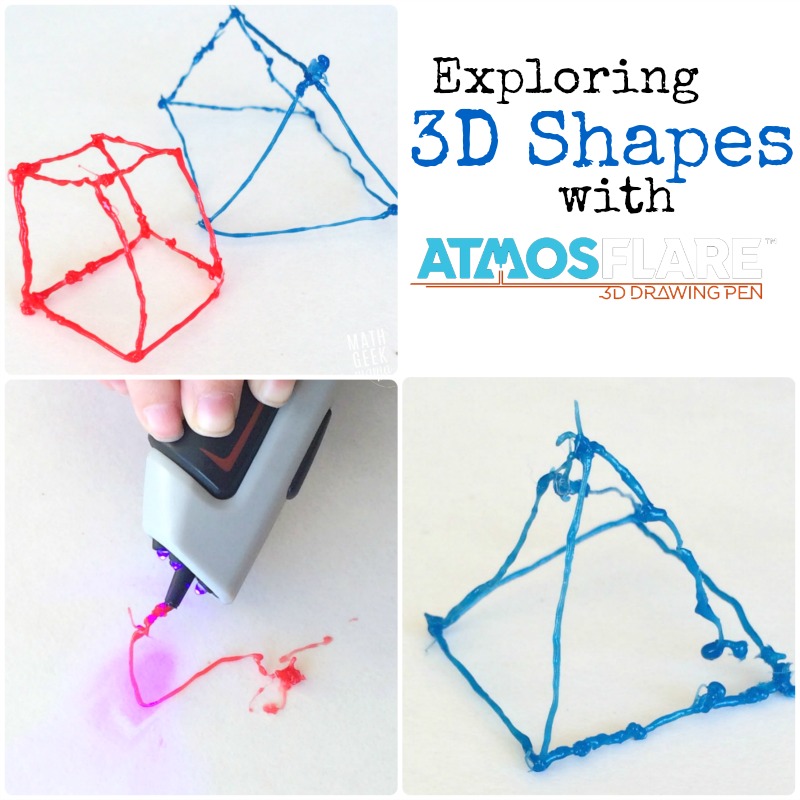 Learning about 3D shapes with Atmosflare 3D pen is such a fun and hands on way to learn about shapes and see how all the sides fit together! Plus you have the finished product to admire!