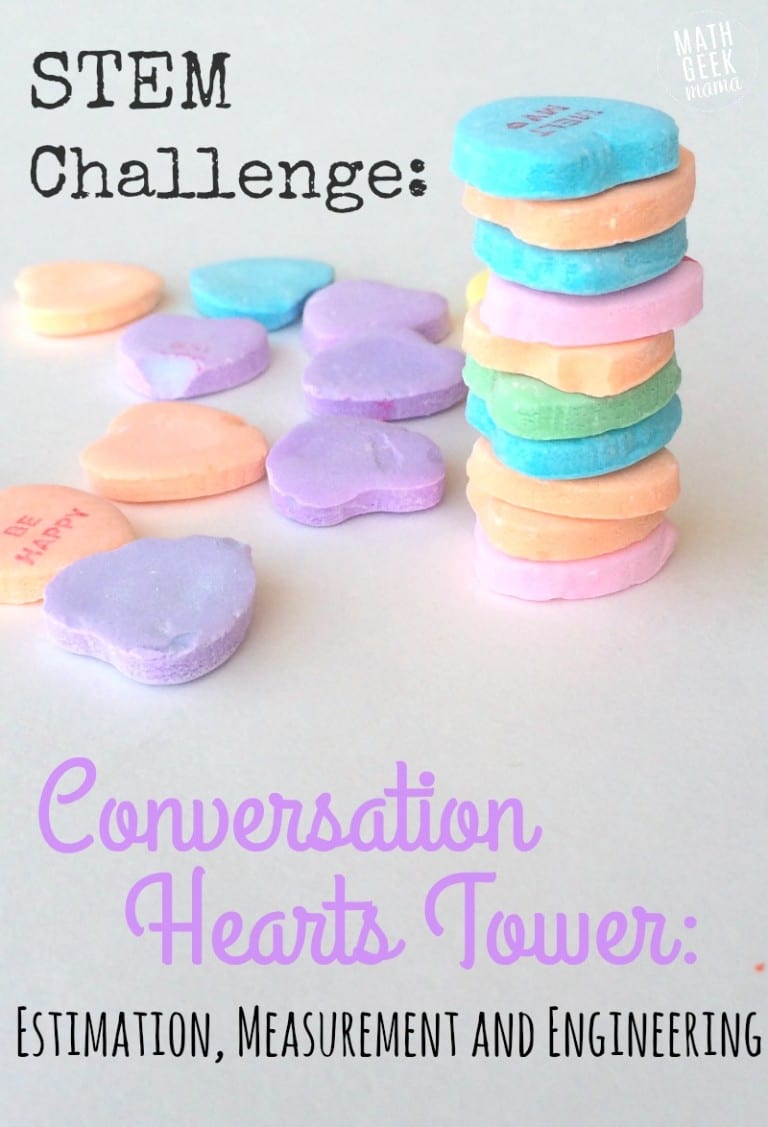 Valentine’s Day STEM: Build a Tower with Conversation Hearts