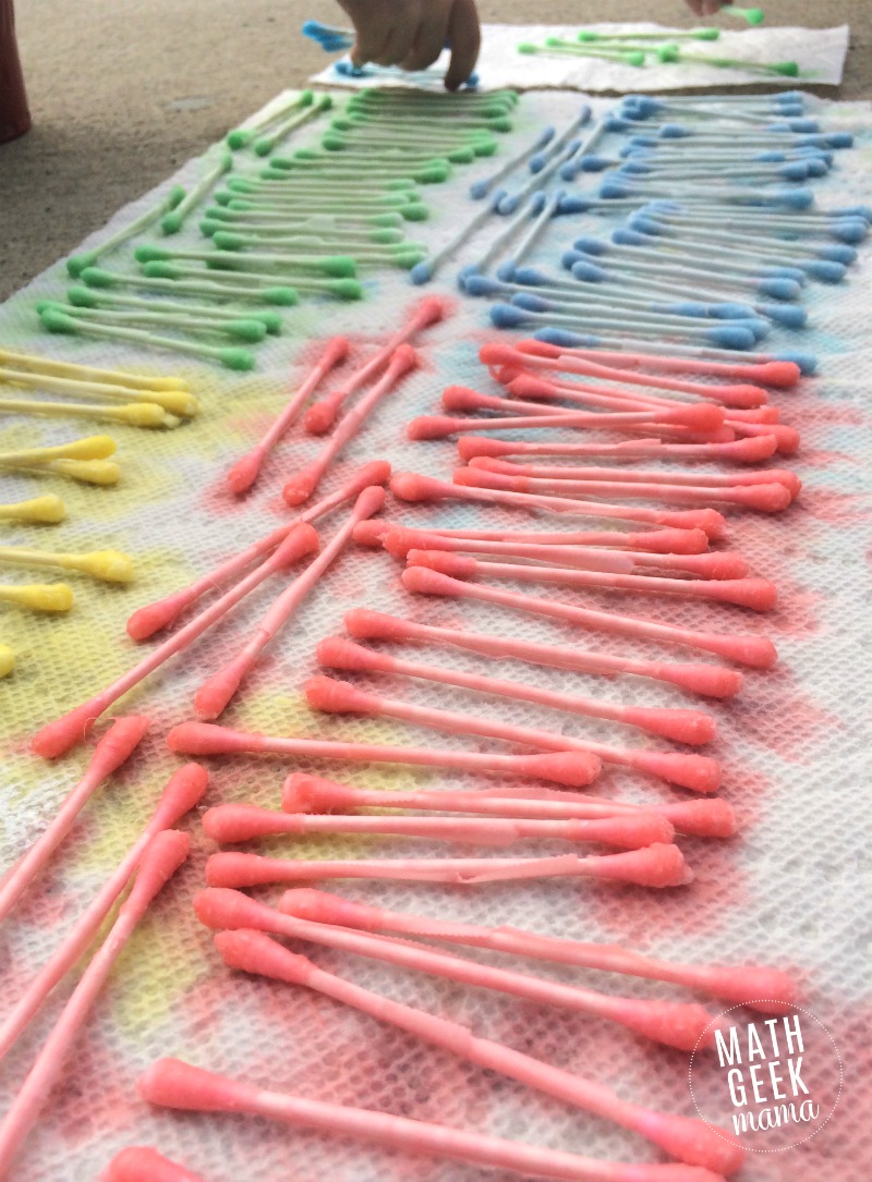 This looks so fun, and there are so many great ideas about how to use this super cheap math manipulative to learn all kinds of math concepts! Math with Q-Tips is so easy and versatile!