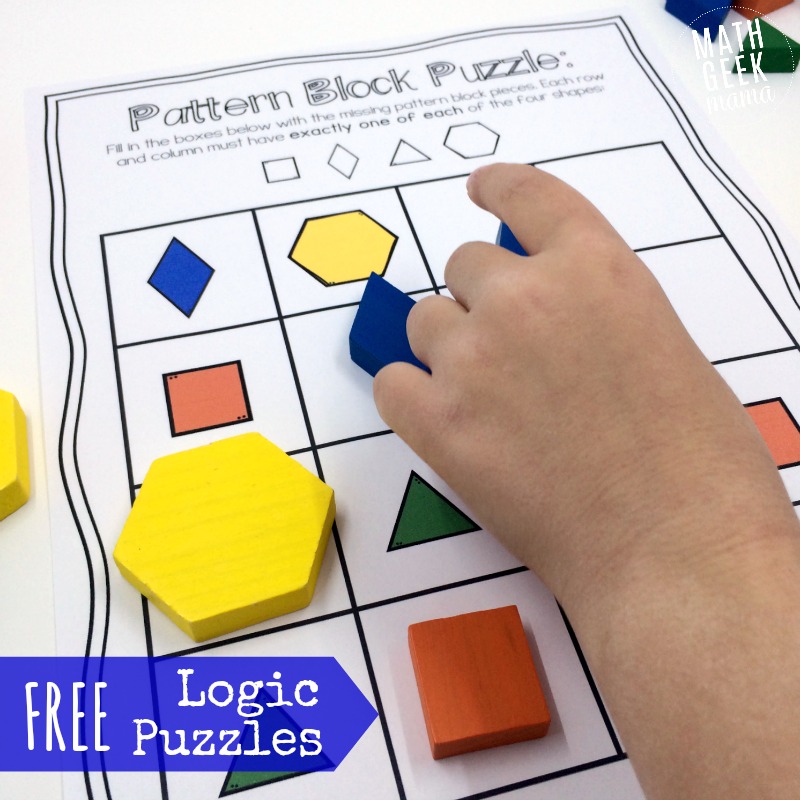 This set of interactive logic puzzles will have kids begging for more! Easy to use, these pattern block puzzles help kids think logically, while learning about shapes. Laminate to use over and over again!