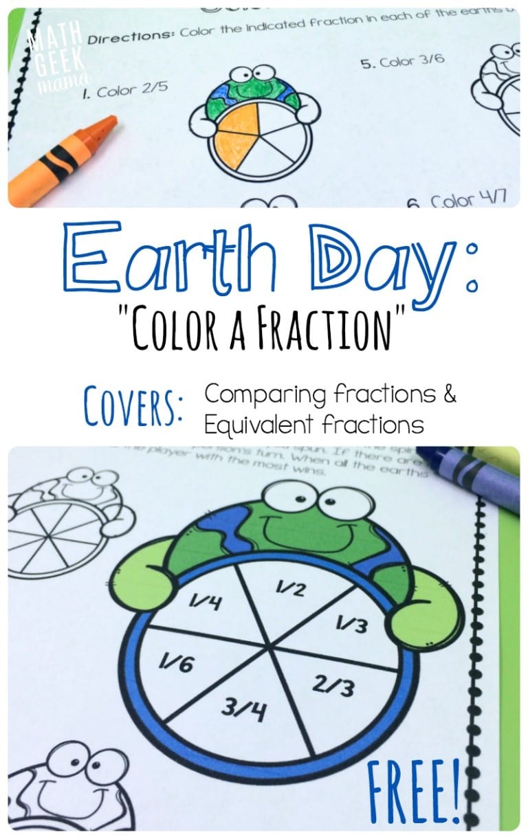 Earth Day Color a Fraction Pack! {FREE}