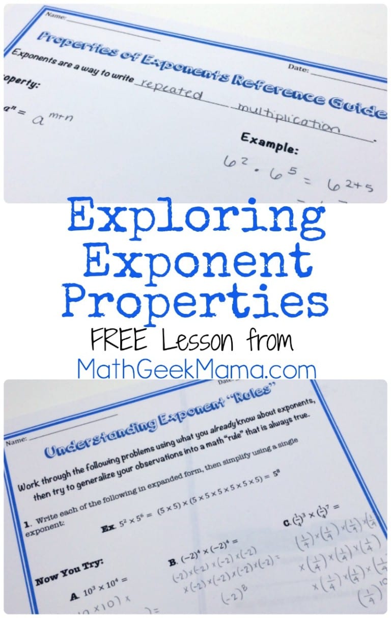 Investigating Exponent Properties {FREE Lesson!}