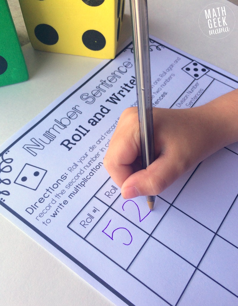 This simple activity helps kids see the inverse relationship between multiplication and division, practice writing equations and learn multiplication and division fact families! All in a fun and simple way!