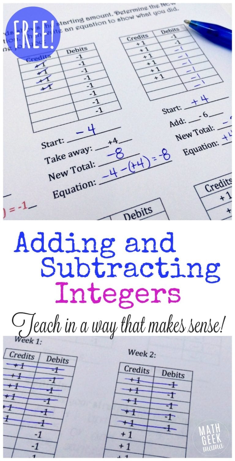 Adding and Subtracting Integers {FREE Lesson!}