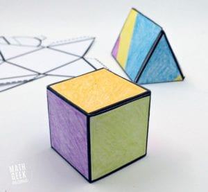 Foldable 3D Shapes (FREE Printable Nets!)