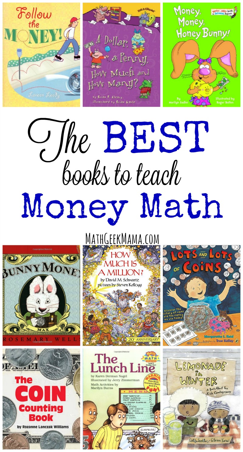 This great list of books to teach money math concepts covers everything from the history of money to counting money to saving and investing! The ultimate list of money books for kids!