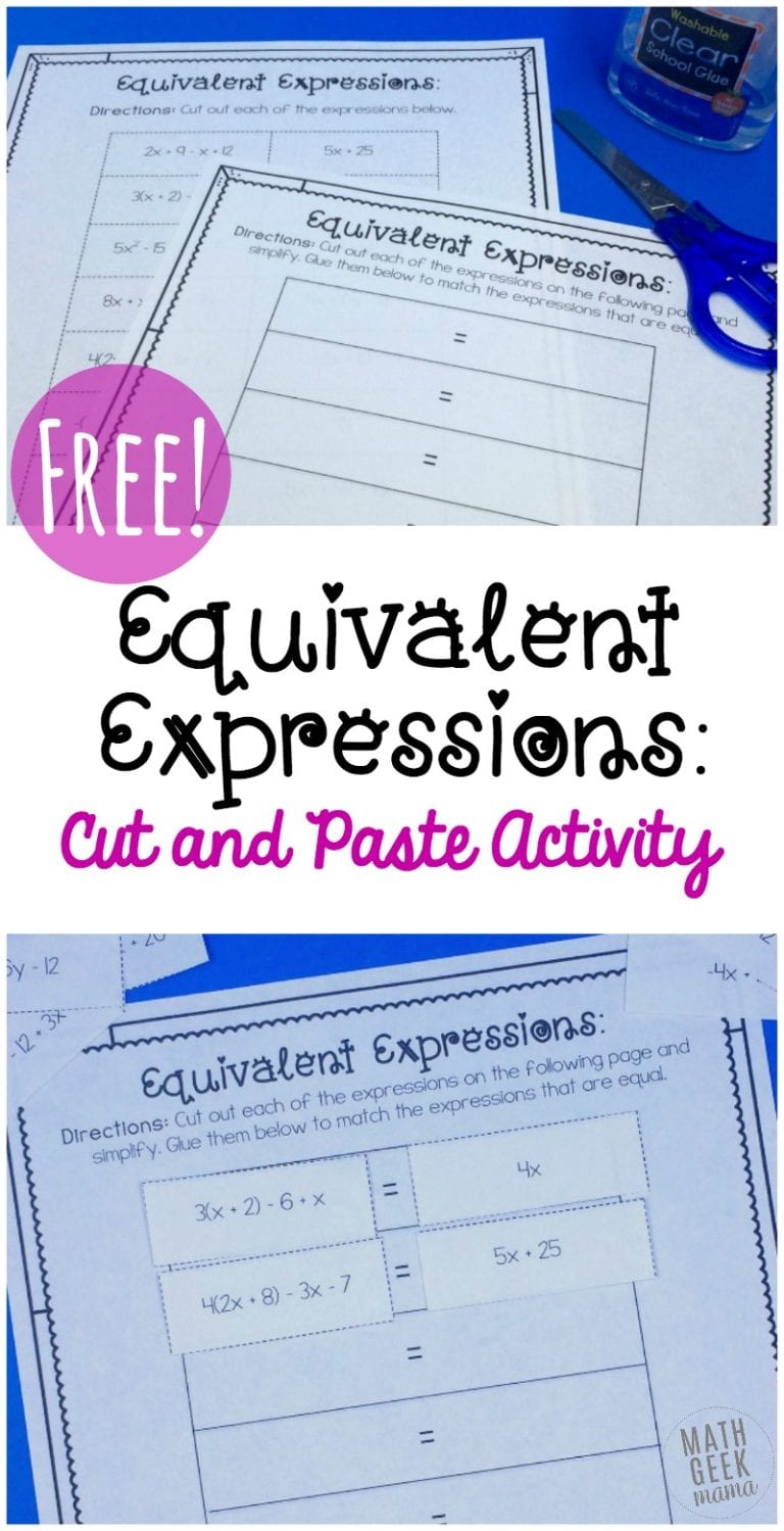 Equivalent Expressions Activity {FREE}