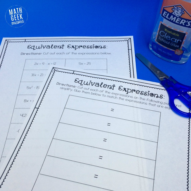 This is such a fun and simple way for kids to practice simplifying and evaluating expressions. Encourage algebraic thinking and build a foundation for solving equations with this FREE equivalent expressions activity.