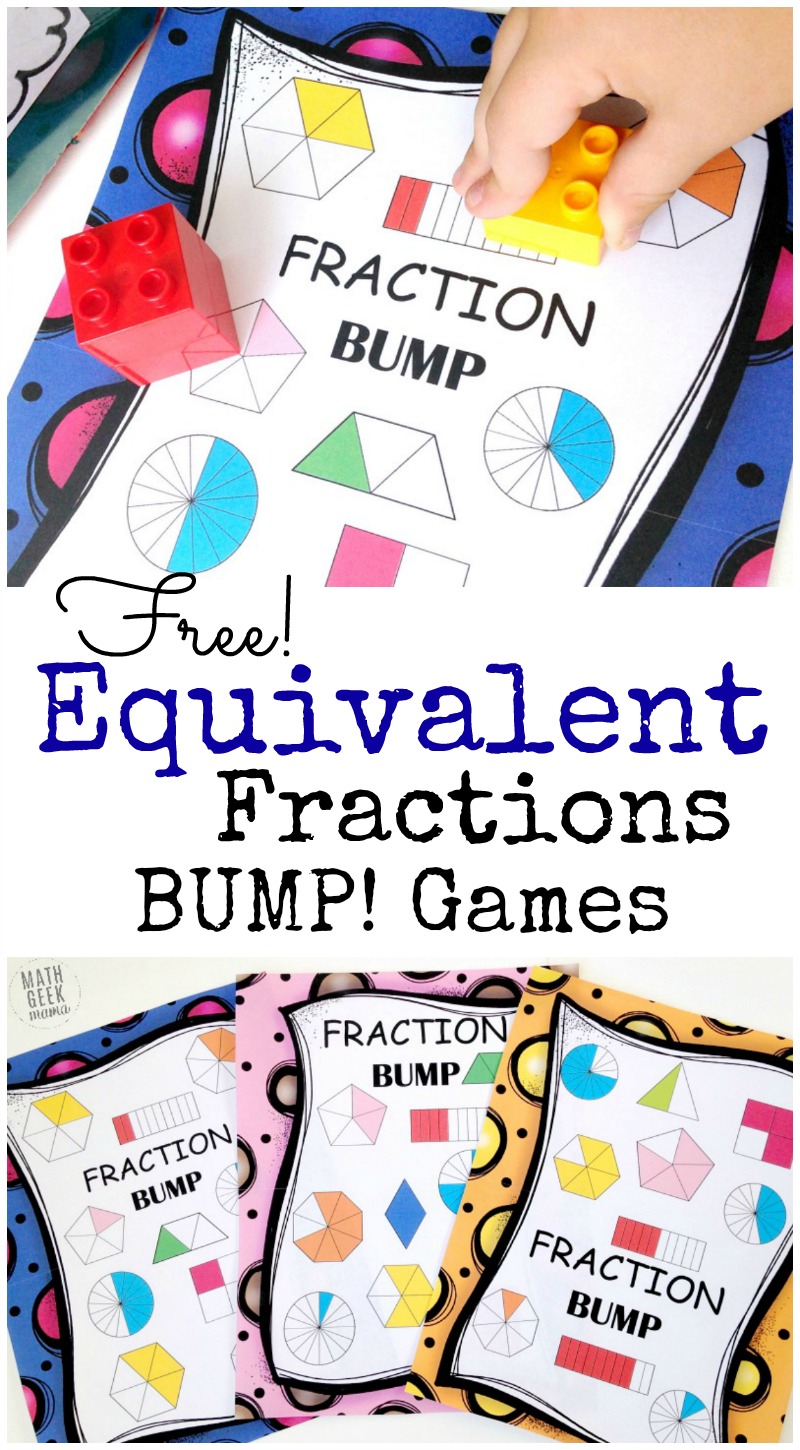 These easy, low-prep games are such a fun way to help kids understand and recognize equivalent fractions. Get your FREE download here, which includes 3 different games!