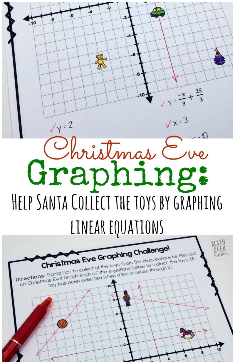 Looking for a fun and unique way to practice graphing linear equations this December? This simple and FREE challenge will help kids make sense of graphing and writing linear equations and challenge them in a fun, Christmas-themed way!
