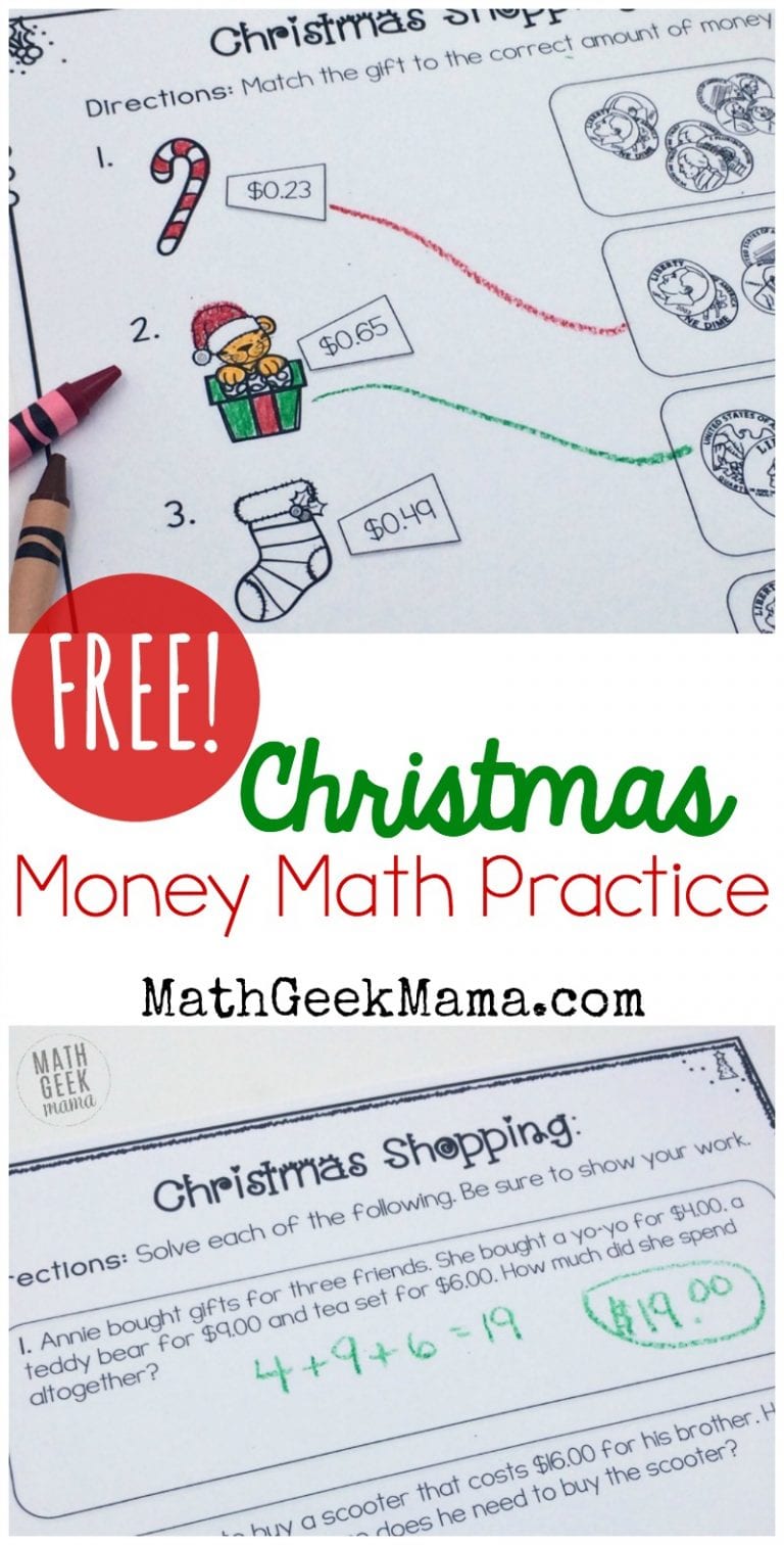 Christmas Shopping: Money Math Practice {FREE}