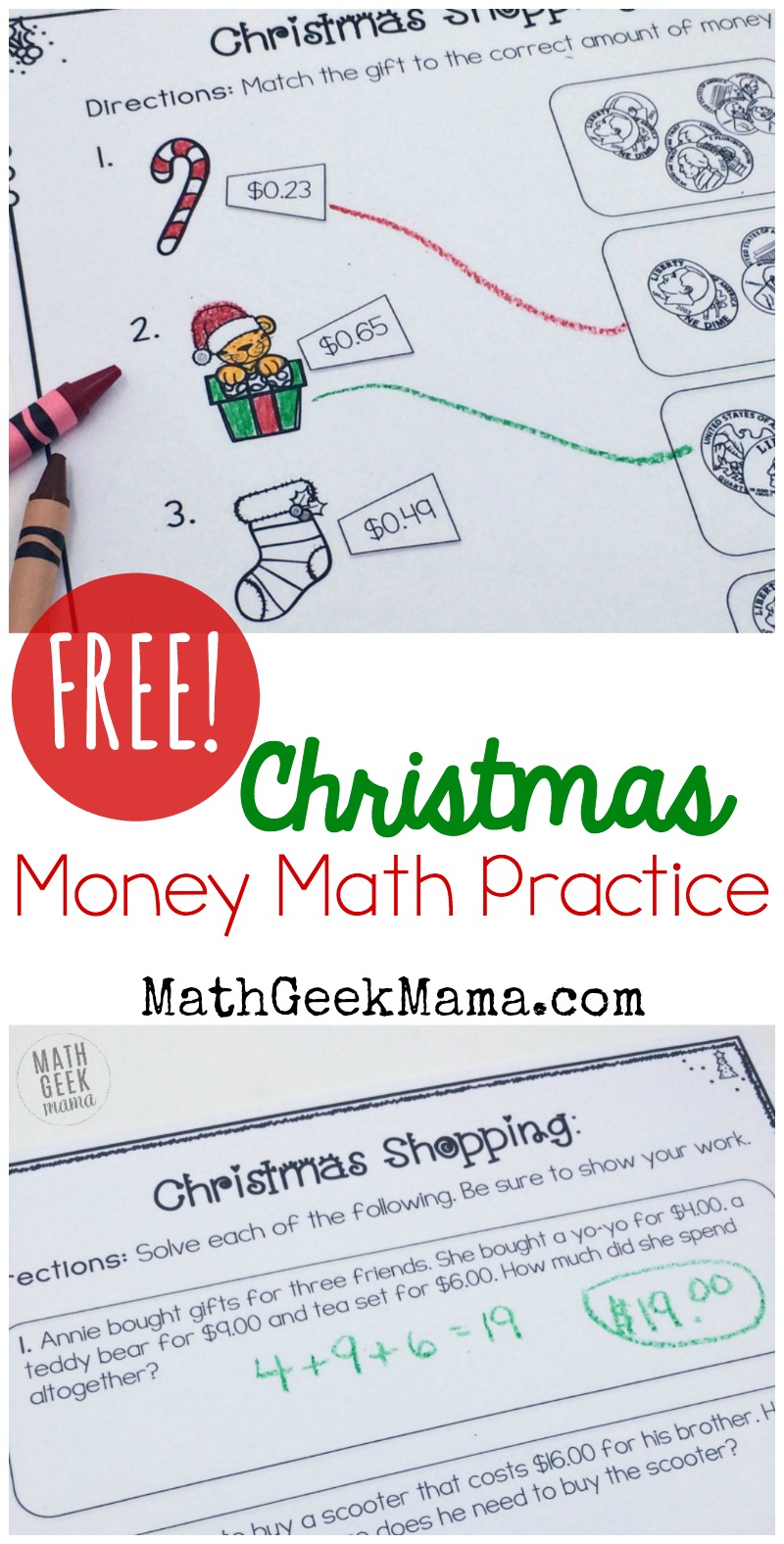 Need some extra practice with counting change? This set of Christmas themed money math pages is a fun way to work on essential math skills! Includes practice with counting coins as well as money word problems. 