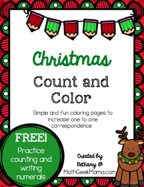 This adorable set of Christmas themed "count and color" pages is perfect for Kindergarten! Help kids practice counting, writing numerals and one-to-one correspondance. 
