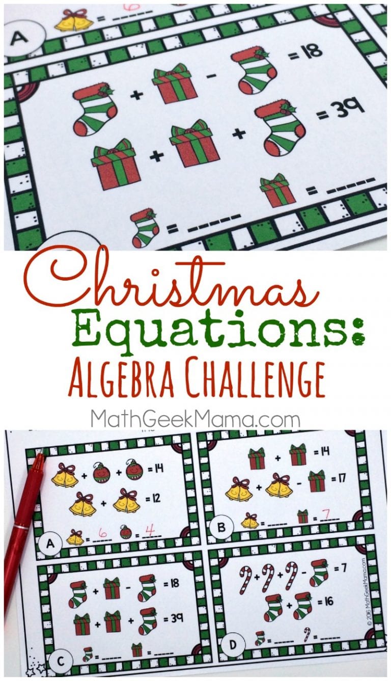 Christmas Equations: Algebra Skills Activity {FREE}