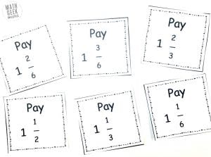 Subtracting Mixed Numbers Game-Hands On Math {FREE}