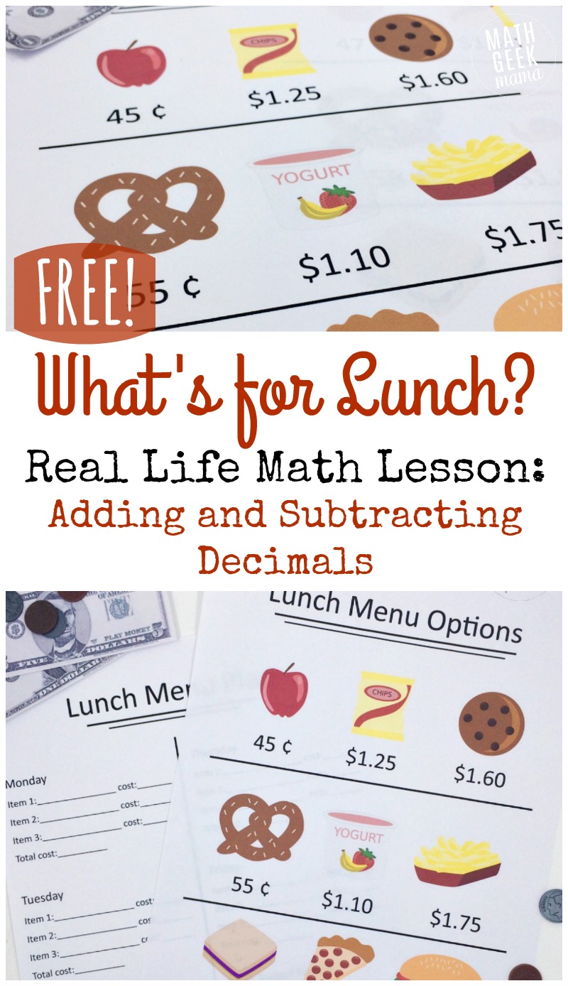 Need some help teaching your kids to add and subtract decimals? This can sounds like an intimidating concept, but this open-ended lesson will challenge kids in a real-world concept. Kids will be highly enaged in this lesson because it's so relevant to their life. Grab the free printables with teaching tips. 