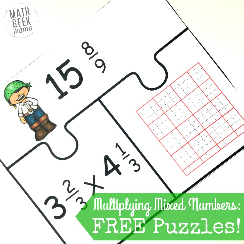 This fun and easy to use set of 10 puzzles is a great way to evaluate students' understanding! Or a fun multiplying fractions activity to use when you need extra practice. The visual model helps deepen students' understanding and the puzzles make it so much more fun than a worksheet. Click to learn more about multiplying mixed numbers. 