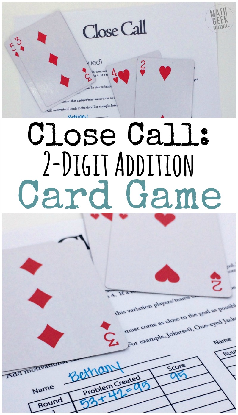 This 2-digit addition card game is a super simple way to practice addition skills, but also encourage problem solving and deepen an understanding of place value. Even though it's simple to set up and play, the math will challenge and strengthen your kids skills. 