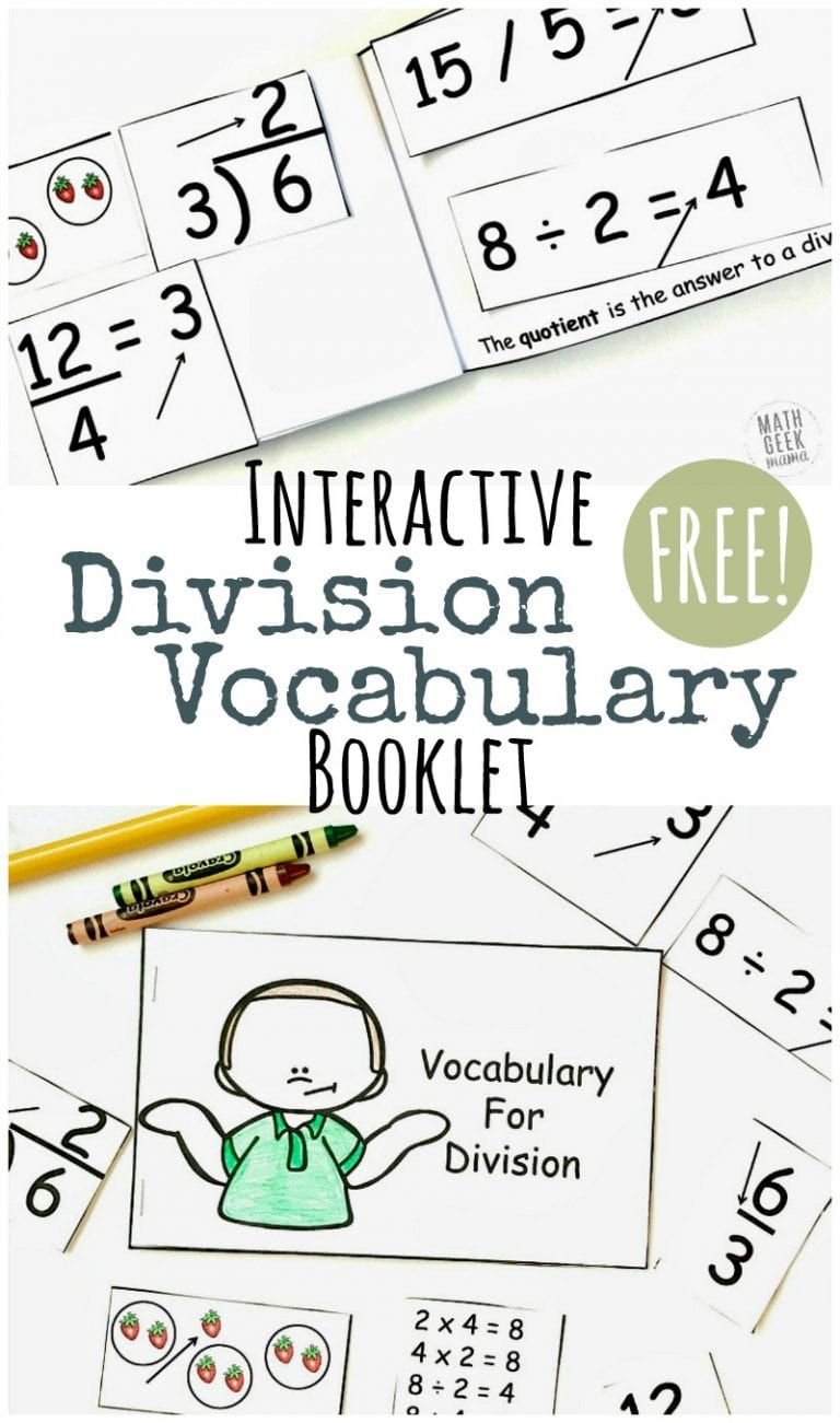 Simple, Interactive Division Vocabulary Booklet {FREE}
