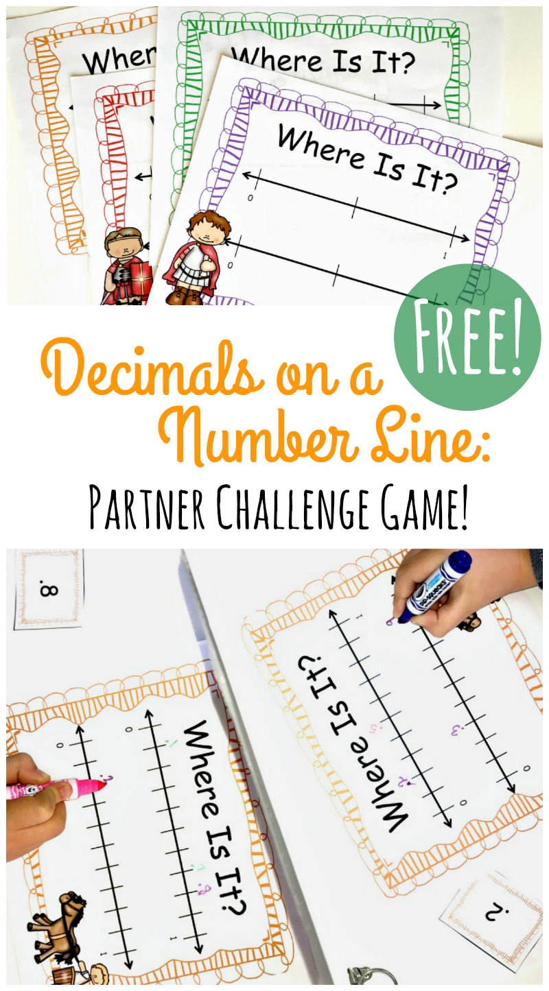 Practicing reading, ordering and comparing decimals? Grab this FREE Decimals on a Number Line Game! Similar to battleship, this will give kids practice with decimals in a fun, engaging way! 