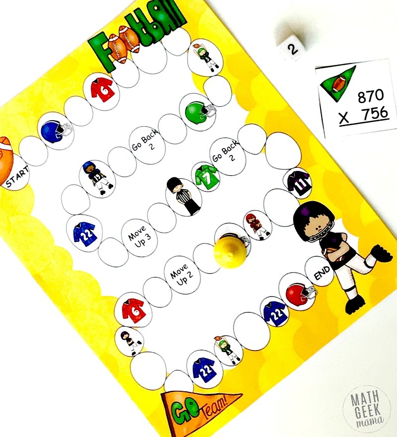 Are your kids struggling with multiplying large numbers? Make practice fun with this super simple, low-prep multi digit multiplication game! All you need to play is a die and some game pieces. 