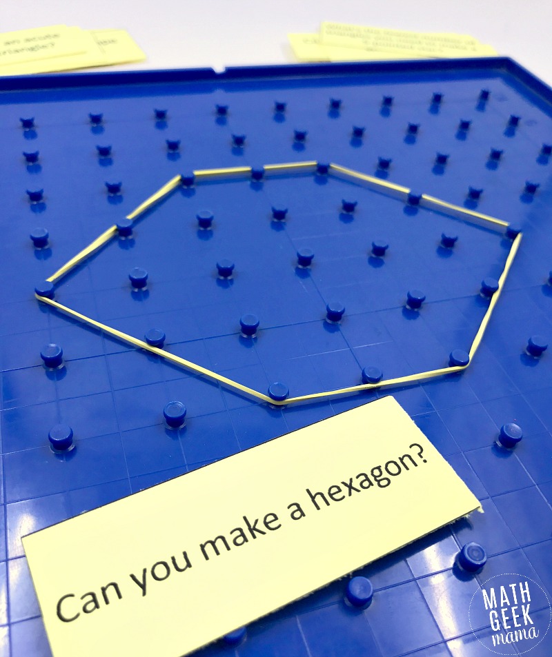 Explore, discover and analyze shapes with this fun set of Geoboard Activity Cards! Geoboards can be a powerful tool in the math classroom and this post will explain how to use them effectively, plus includes a free set of challenges to get you started!