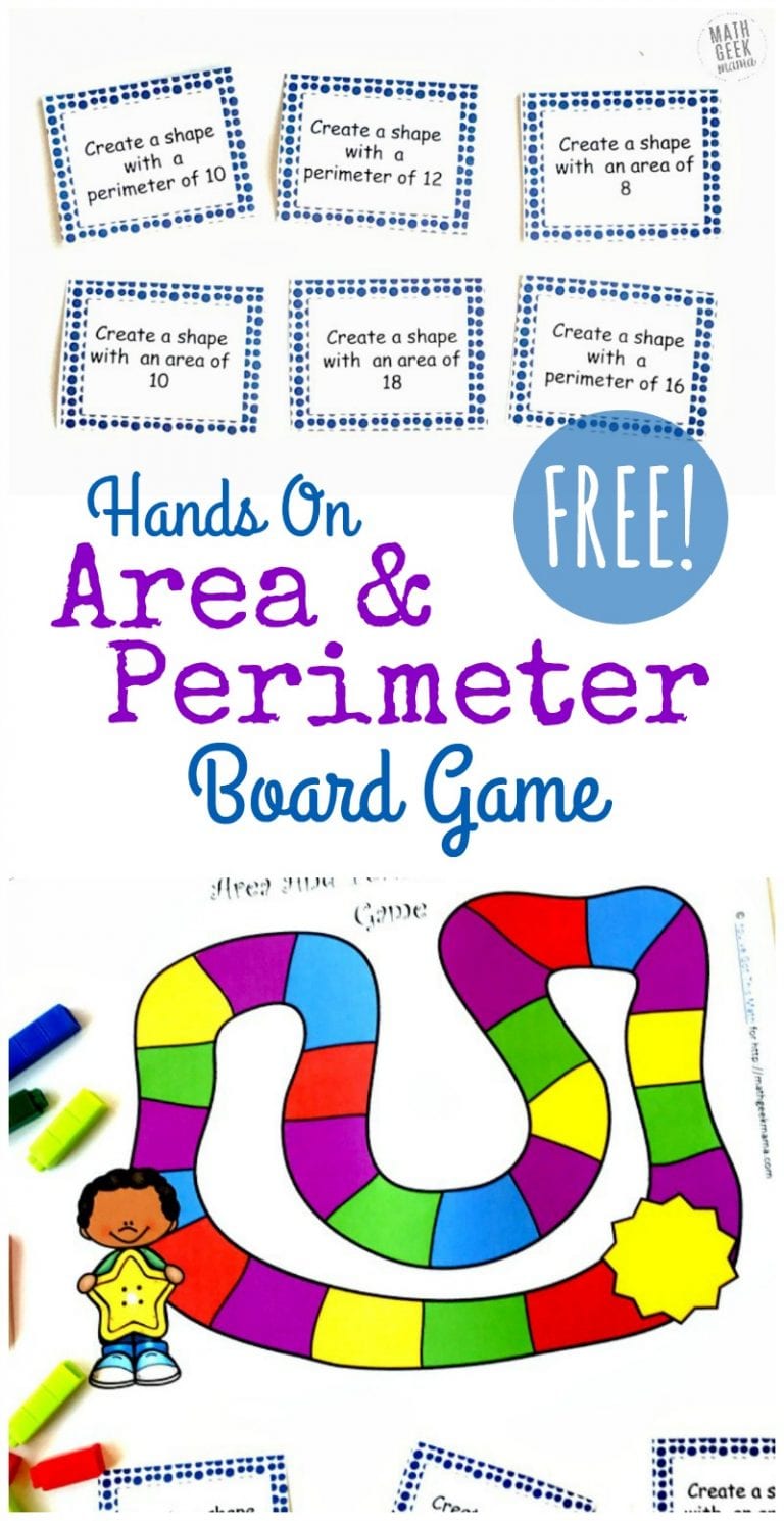 Hands On Area and Perimeter Game {FREE Printable}