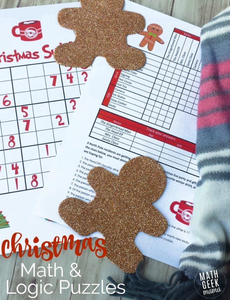 Christmas Math Puzzles for Kids {FREE!}