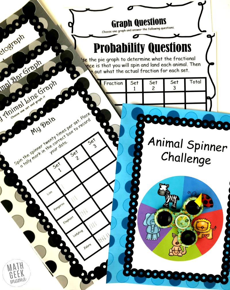 Looking for a way to put those fidget spinners to good use? This fidget spinner math lesson will engage kids while covering lots of important math concepts! They'll learn probability basics, plus practice using tally marks and graphing in this fun fidget spinner math activity. Grab it FREE!