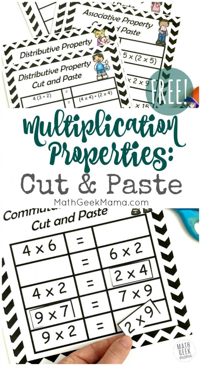 {FREE} Properties of Multiplication Cut & Paste Practice