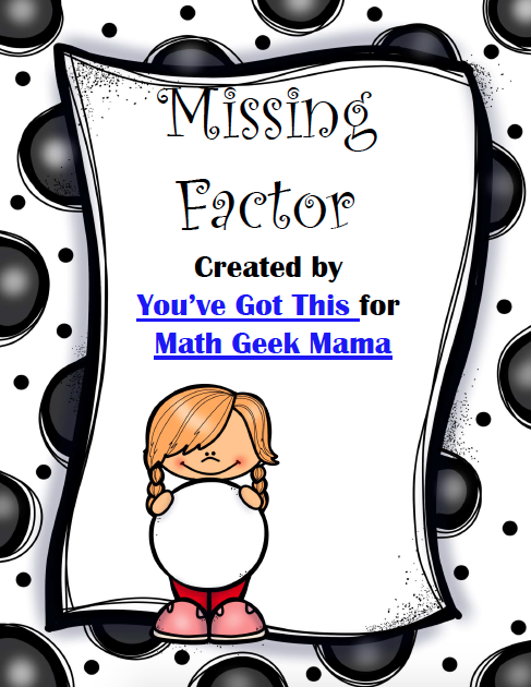 Want to deepen your kids' multiplication skills? Challenge them with this fun and FREE Missing Factor Game! This will help review facts, make the connection to division and prepare them for Algebra in the future!