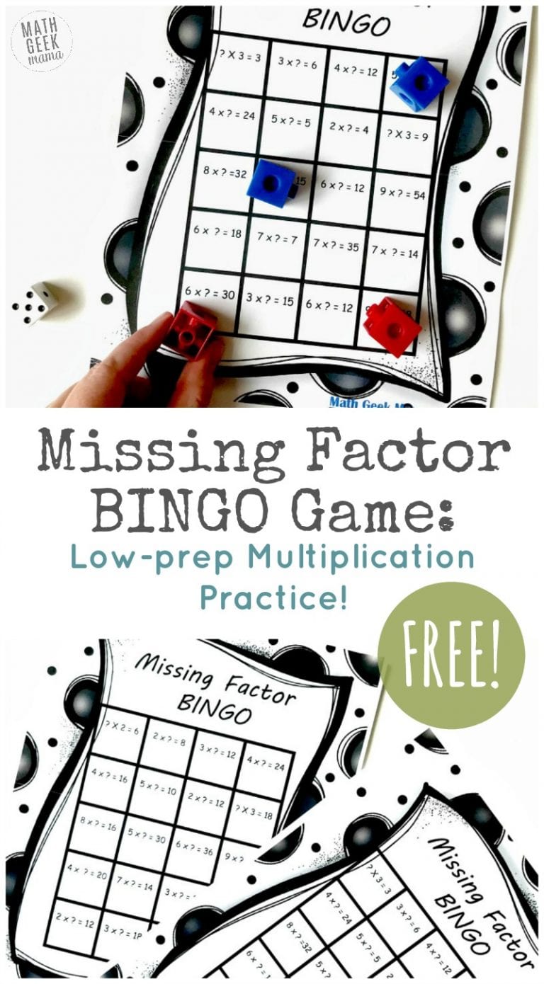 {FREE} Missing Factor BINGO Game: Fun Multiplication Challenge