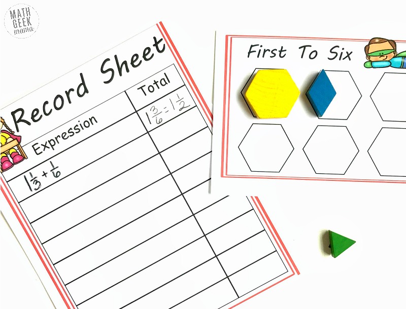 Looking for a visual, hands on way to teach kids adding fractions with unlike denominators? This fun adding fractions game will help kids learn how to add fractions and see equivalent fractions in an easy, non-threatening way! Get it free!