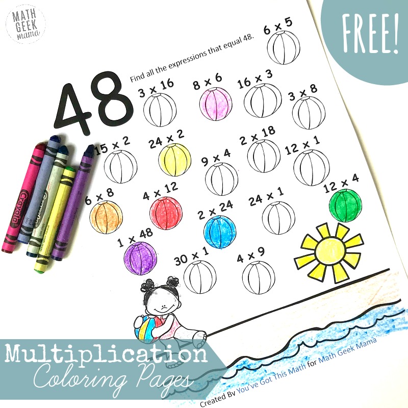 Need a quick and easy way to review multiplication facts? These low prep multiplication coloring pages are a great way to learn and practice skills. Plus, these will help kids find factors and see the commutative property of multiplication! Get them free!