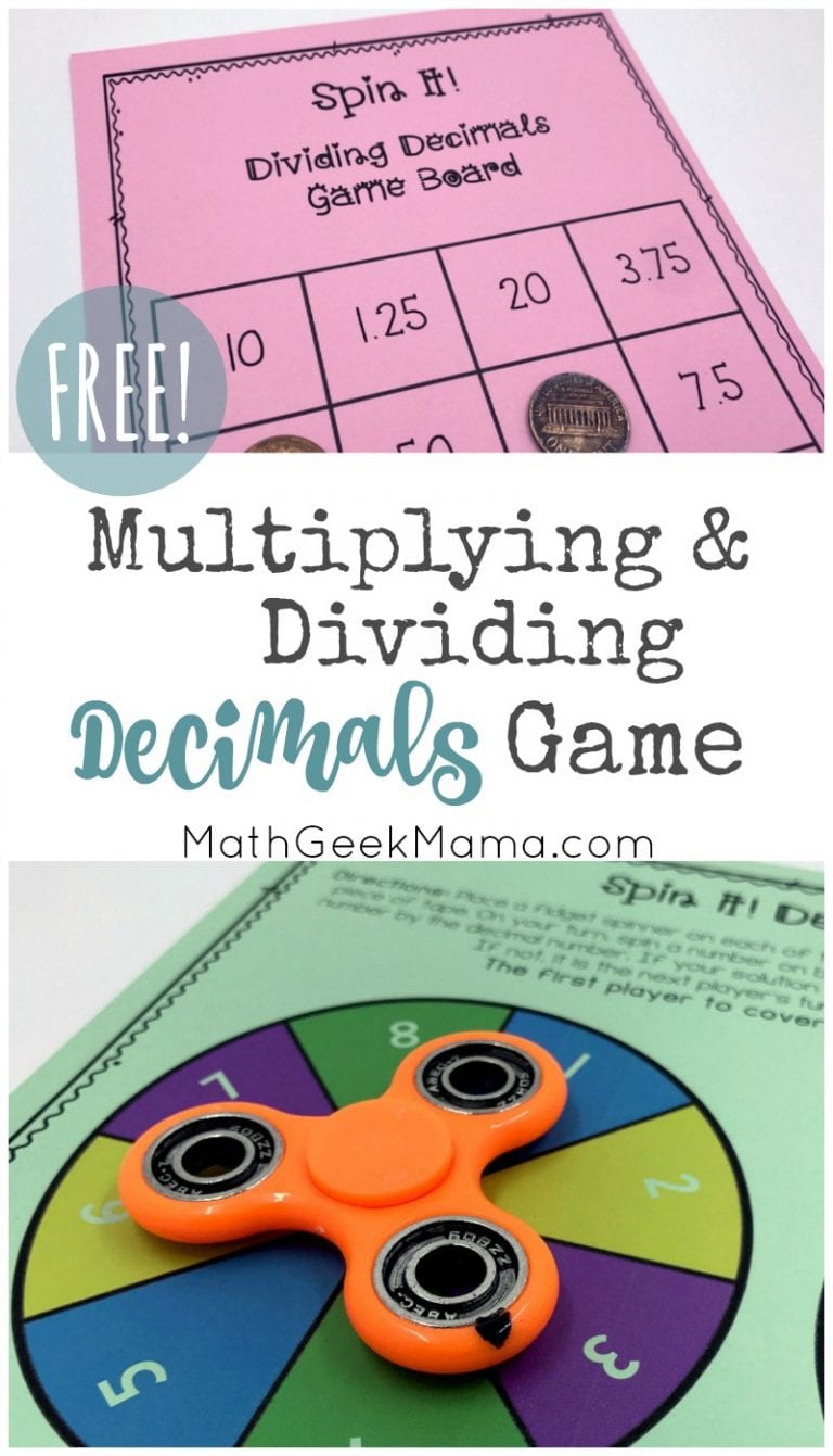 Spin It! Multiplying Decimals Game for Kids {FREE}