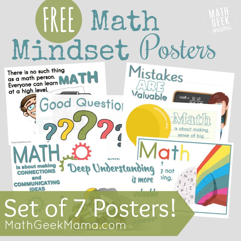 Want to remind your kids to think positively about math, mistakes and learning? Grab the free set of growth mindset math posters! These positive messages provide great discussion starters and reminders for everyone. 