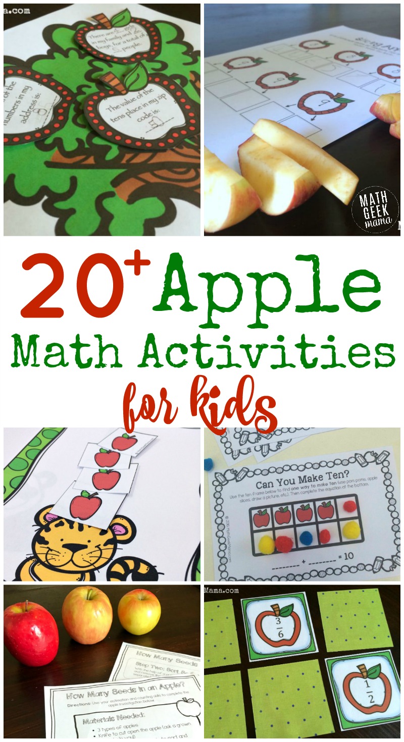 Looking for fun and easy apple math games or hands on challenges for your kids? This HUGE list includes all sorts of ideas for kids of all ages! This will keep you busy all fall long. 